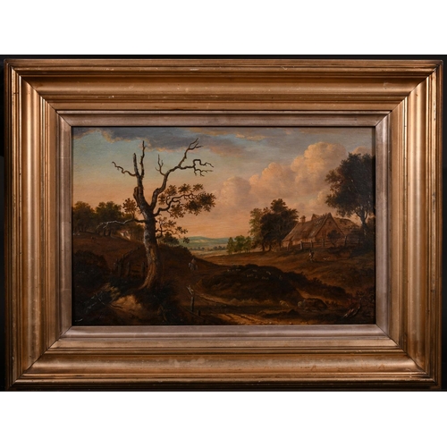 39 - Early 19th Century Dutch School. An Extensive Landscape with Figures, Oil on Panel, 11.5” x 17” (29.... 