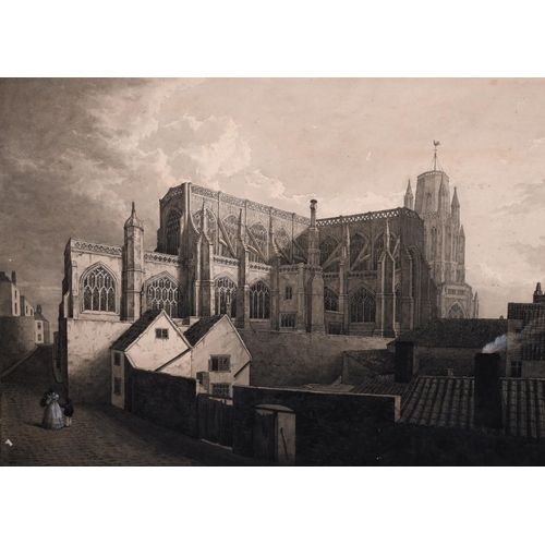 5 - 19th Century English School. “St Mary Redcliffe Church, Bristol”, Watercolour, Inscribed on the reve... 