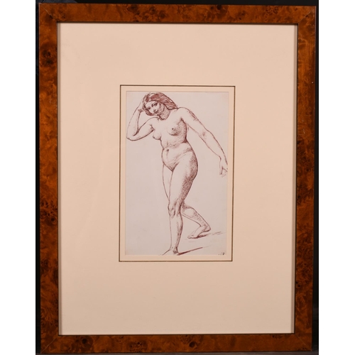 55 - William Edward Frost (1810-1877) British. ‘Female Nude’, Watercolour Pen and Ink, 7” x 4.5” (17.8 x ... 