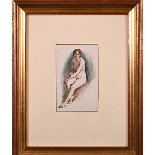 56 - William Edward Frost (1810-1877) British. ‘Female Nude’, Watercolour Pen and Ink, 6.25” x 4” (16.5 x... 