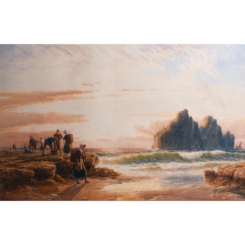 57 - John Mogford (1821-1885) British. A Coastal Scene with Figures bringing in the Catch, Watercolour, S... 