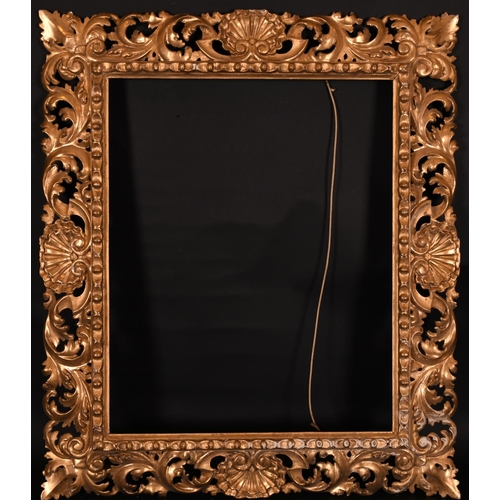 613 - 19th Century Italian School. A Carved Giltwood Florentine Frame, rebate 27” x 21.5” (68.5 x 54.7cm)