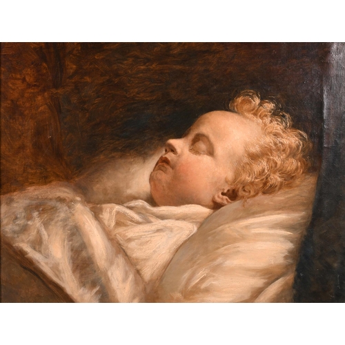 78 - George Elgar Hicks (1824-1914) British. “Young Frederick Asleep at Last”, Oil on Canvas, Inscribed o... 