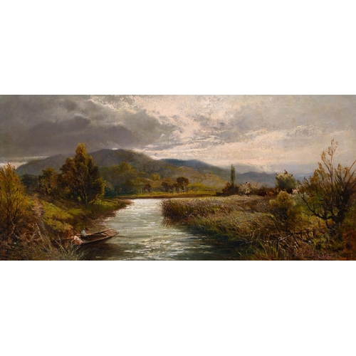 80 - I… T… Adams (19th – 20th Century) British. A River Landscape with Harvesting in the distance, Oil on... 