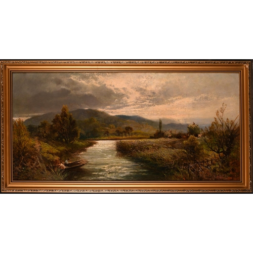 80 - I… T… Adams (19th – 20th Century) British. A River Landscape with Harvesting in the distance, Oil on... 