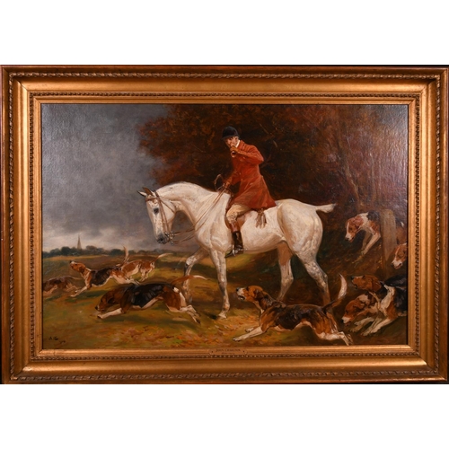 94 - John Charlton (1849-1917) British. ‘Mustering the Pack’, Oil on Canvas, Signed with Initials and Dat... 