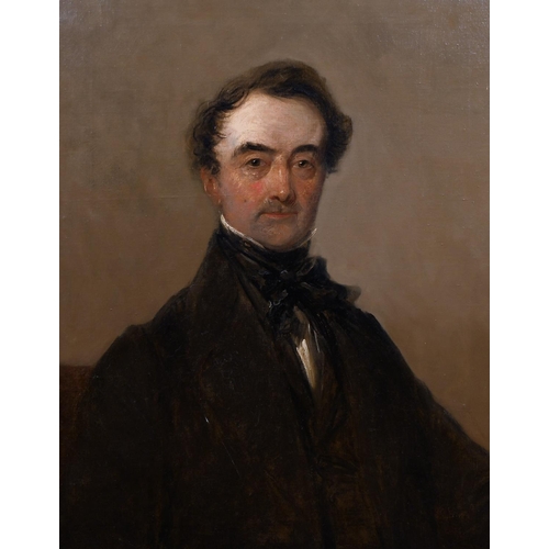 150 - 19th Century English School. Bust Portrait of a Man dressed in Black, Oil on Canvas, 30” x 24” (76.2... 