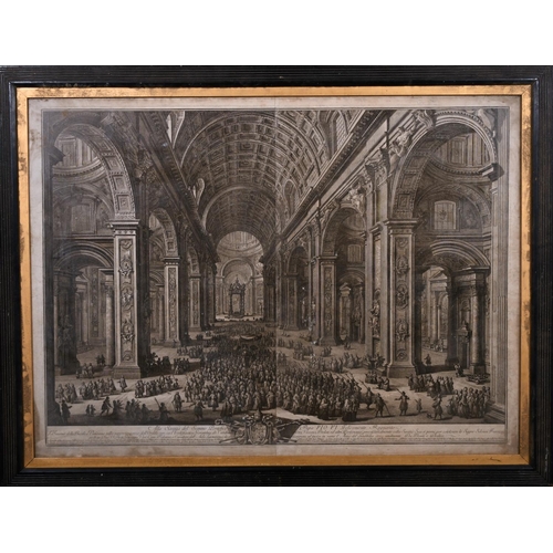 25 - 18th Century Italian School. Vatican Square with Figures, Engraving, 27.5” x 38” (70 x 96.5cm) and t... 