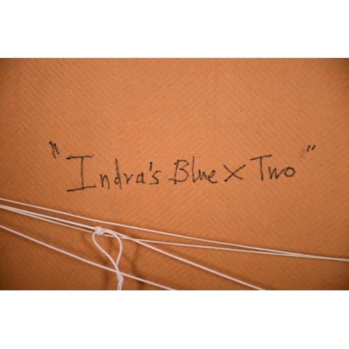 445 - Jonet Harley Peters (1943-    ) British. “Indra’s Blue X Two”, Mixed Media Relief, Signed, Inscribed... 