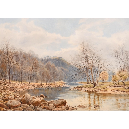 81 - Herbert Moxon Cook (1844-1928/29) British. A Tranquil River Landscape, Watercolour, Signed and Dated... 