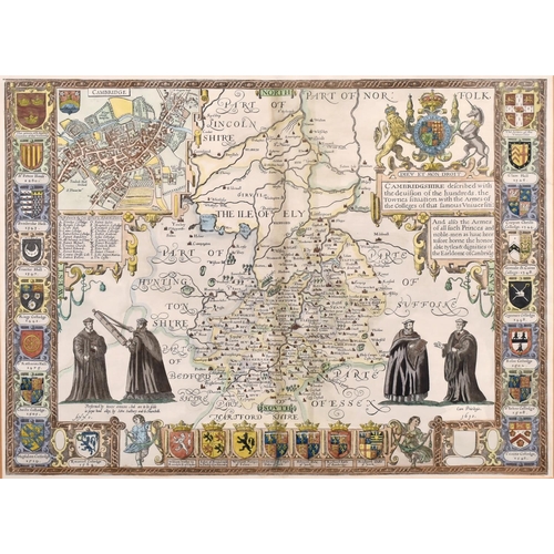 1 - After John Speed (1552-1629) British. “Cambridgshire”, Map, 15” x 20.5” (38 x 52cm)