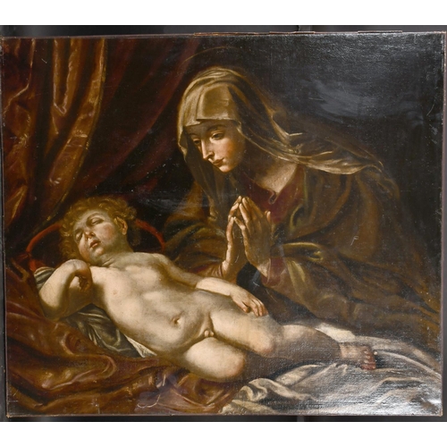 114 - After Guido Reni (1575-1642) Italian. ‘The Virgin and the Sleeping Child’, Oil on Canvas, Unframed, ... 