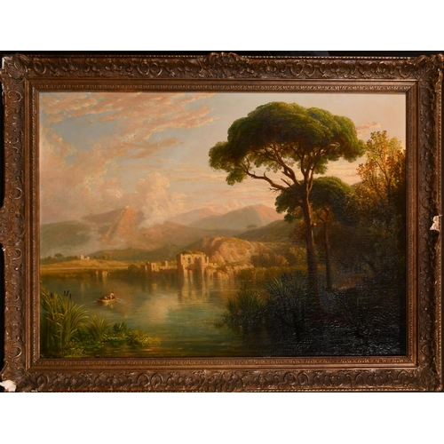 116 - William Havell (1782-1857) British. “The Ruins on Lago d’Averno on Lake Avernus”, near Naples, Oil o... 