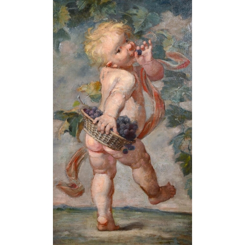 121 - Manner of Peter Paul Rubens (1577-1640) Flemish. Study of a Cherub, Oil on Canvas, 27” x 16.5” (68.5... 