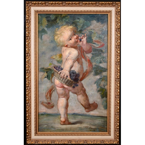 121 - Manner of Peter Paul Rubens (1577-1640) Flemish. Study of a Cherub, Oil on Canvas, 27” x 16.5” (68.5... 