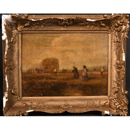 126 - David Cox (1783-1859) British. A Harvesting Scene, Oil on Canvas, 11.75” x 15.5” (29.8 x 39.3cm)