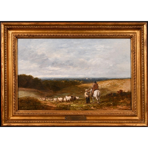 127 - David Cox (1783-1859) British. “Changing Pastures”, Oil on Panel, Signed and Dated 1844, and Inscrib... 