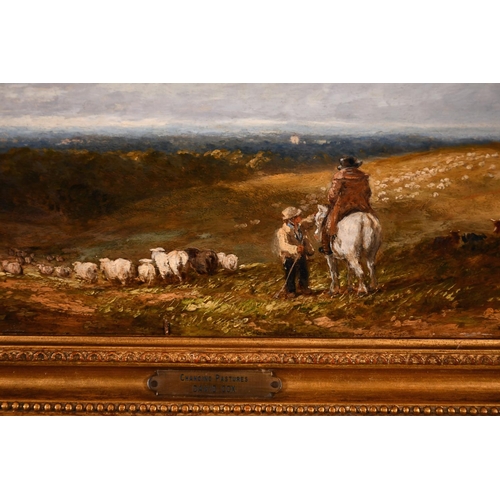 127 - David Cox (1783-1859) British. “Changing Pastures”, Oil on Panel, Signed and Dated 1844, and Inscrib... 