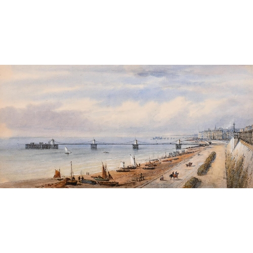 132 - Edwin Earp (1851-1945) British. “Old Chain Pier (Brighton)”, Circa 1894, Watercolour, Inscribed on a... 