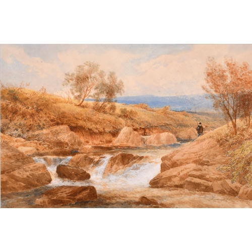 138 - George Law Beetholme (c.1830-c.1880) British. A River Landscape with a Fisherman, Watercolour, Signe... 