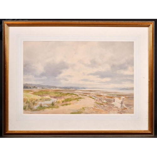 140 - Percy Dixon (1862-1924) British. ‘Shoreline’, a River Landscape, Watercolour, Signed, 13.5” x 20.25”... 