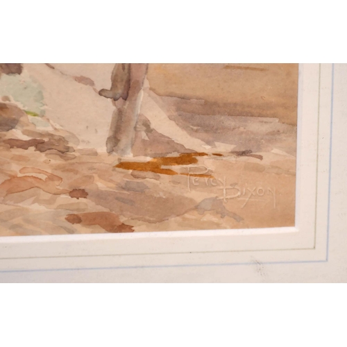 140 - Percy Dixon (1862-1924) British. ‘Shoreline’, a River Landscape, Watercolour, Signed, 13.5” x 20.25”... 