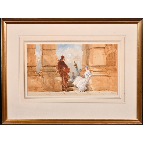 147 - Charles Cattermole (1832-1900) British. Figures in a Venetian Setting, Watercolour, Signed and Dated... 