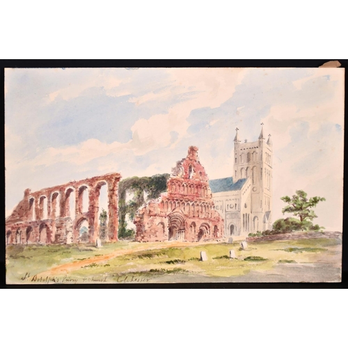 153 - 19th Century English School. “St. Albans”, Watercolour, Inscribed and Dated ‘April’ in pencil, Unfra... 