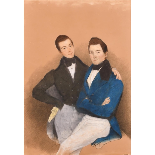 158 - 19th Century English School. A Study of Two Gentlemen, Pastel laid down, 24” x 18.25” (61 x 46.5cm)