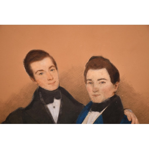 158 - 19th Century English School. A Study of Two Gentlemen, Pastel laid down, 24” x 18.25” (61 x 46.5cm)