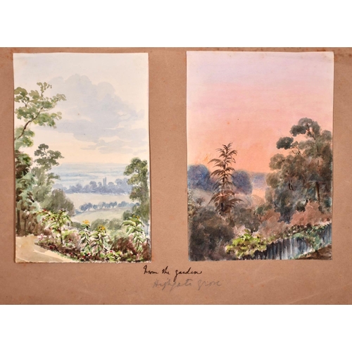 164 - 19th Century English School. A Garden Scene with Fireworks, Watercolour, Unframed, 4.5” x 6.75” (11.... 