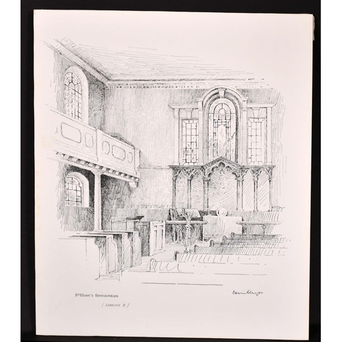 166 - J… R... Way (19th Century) British. “Ironmongers Hall”, Ink, Signed with Initials, Unframed, 8.5” x ... 