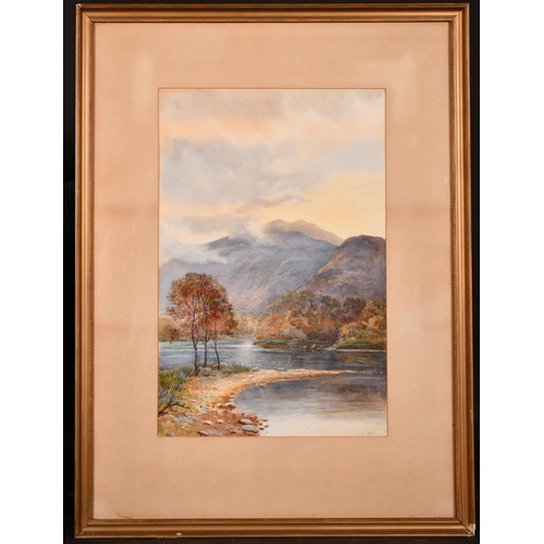 169 - J… Hill (19th – 20th Century) British. A Mountainous River Landscape, Watercolour, Signed, 19.5” x 1... 