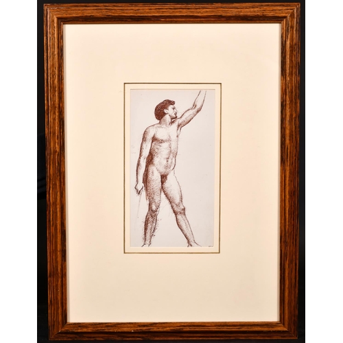 173 - William Edward Frost (1810-1877) British. Study of a Male Nude, Watercolour Pen and Ink, Inscribed o... 