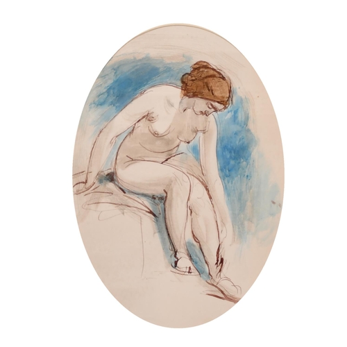 174 - William Edward Frost (1810-1877) British. Study of a Female Nude, Watercolour Pen and Ink, Inscribed... 