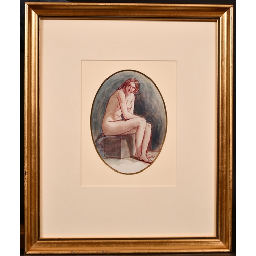 174 - William Edward Frost (1810-1877) British. Study of a Female Nude, Watercolour Pen and Ink, Inscribed... 