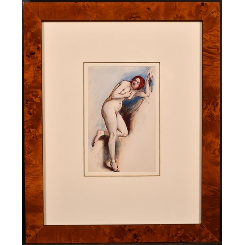 177 - William Edward Frost (1810-1877) British. Study of a Female Nude, Watercolour Pen and Ink, Inscribed... 