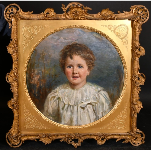 189 - Felix Stone Moscheles (1833-1917) British. Portrait of a Young Boy, Oil on Canvas, Signed and Dated ... 