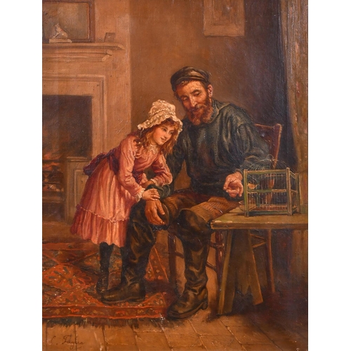 209 - C… Fayero (19th Century) British. ‘The Toy Boat’, an Interior Scene with a Man showing a Child a Boa... 