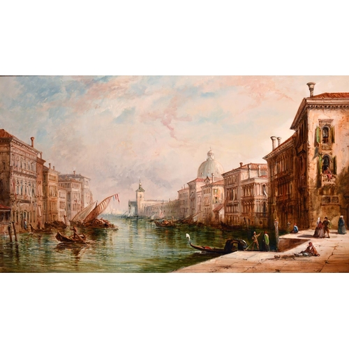 215 - Alfred Pollentine (1836-1890) British. A Scene on the Grand Canal, Venice, with Figures in Gondolas ... 