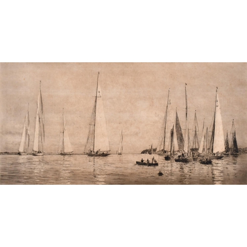 234 - William Lionel Wyllie (1851-1931) British. “Yacht Racing off Cowes, (Isle of Wight)”, J Class Racing... 