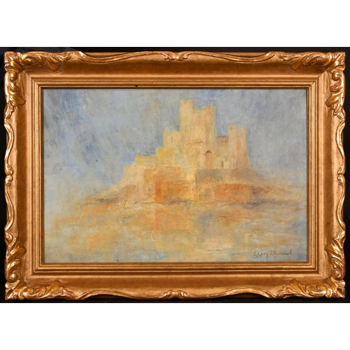 278 - Manner of Lucien Levy-Dhurmer (1865-1953) French. A Middle Eastern Castle, Oil on Board, bears a Sig... 