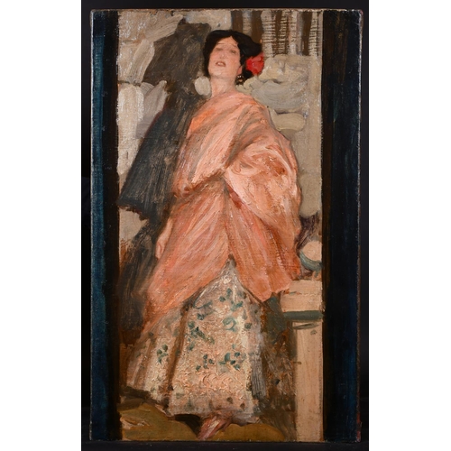 283 - Circle of John Lavery (1856-1941) Irish.  Sketch of a Spanish Dancer, Oil on Canvas, Unframed, 24” x... 