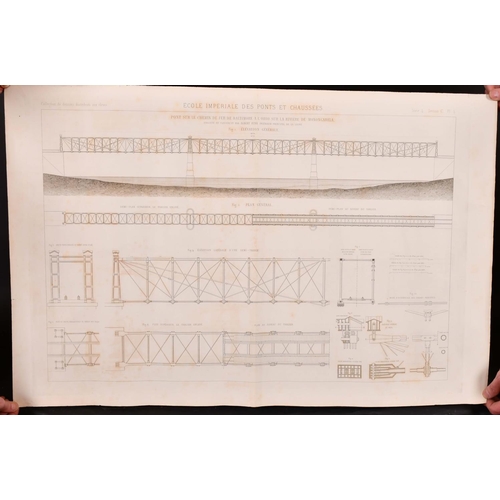 306 - 19th Century French School. “Ecole Imperiale des Ponts et Chaussees” ‘Le Pont Sur le Chemin de Balti... 