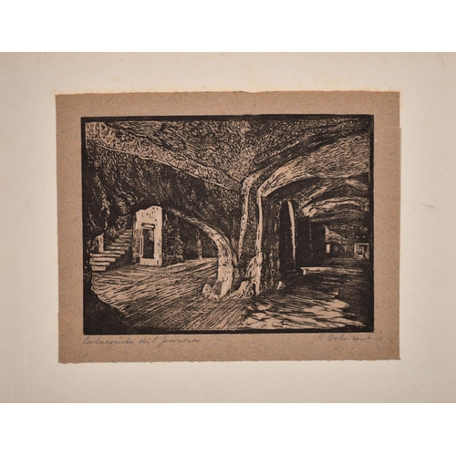 307 - 20th Century Italian School. “Porta Capuana, Napoli”, woodcut, Indistinctly Signed and Inscribed, Un... 