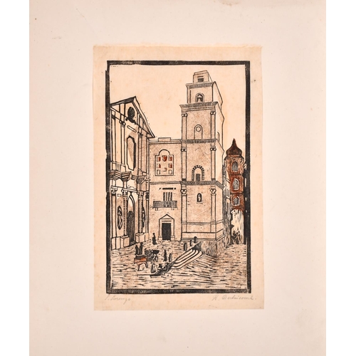 307 - 20th Century Italian School. “Porta Capuana, Napoli”, woodcut, Indistinctly Signed and Inscribed, Un... 