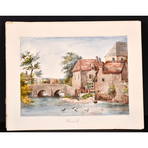 308 - 19th Century French School. “La Haute Ville Bologne”, Watercolour, Inscribed, Unframed, 6.5” x 9” (1... 