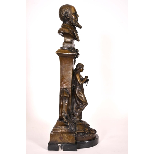 313 - Pierre Marie Francois Oge (1849-1913) French. “Souvenir a Gounod”, a bust of Charles-Francois Gounod... 