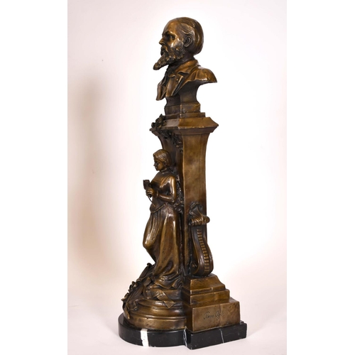 313 - Pierre Marie Francois Oge (1849-1913) French. “Souvenir a Gounod”, a bust of Charles-Francois Gounod... 