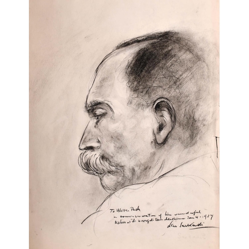 317 - Leo Sarkadi (1879-1947) Hungarian. Head Study of a Man, Charcoal, Signed, Inscribed and Dated 1937, ... 